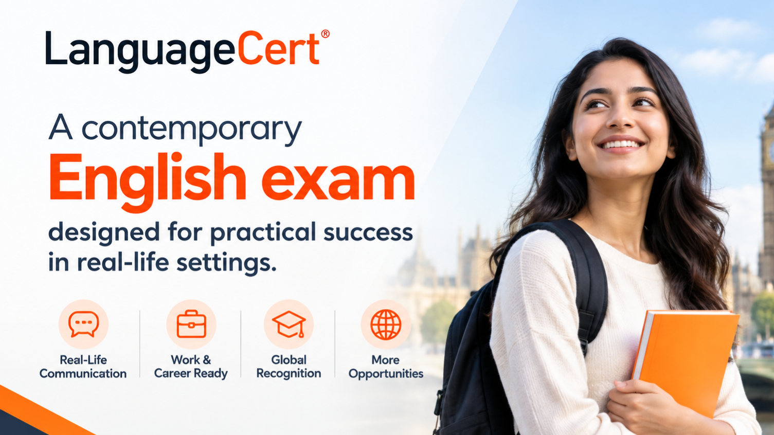 Languagecert: A contemporary English exam designed for practical success in real-life settings.